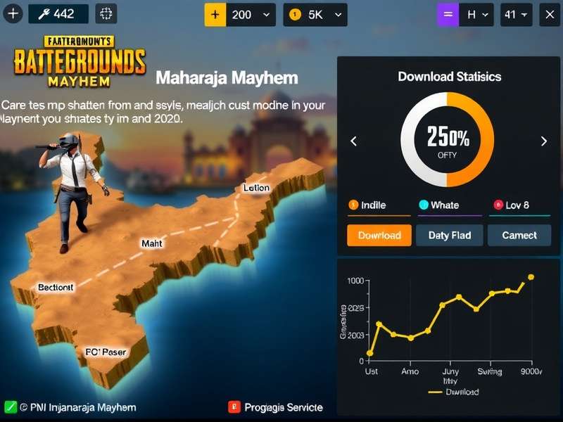 PUBG Maharaja Mayhem gameplay screenshot showing Indian-themed map